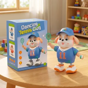 kids dancing robot, tennis dog toy