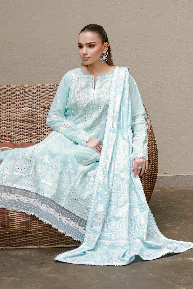 Zellbury Chikankari unstitched cotton suit Zellbury Chikankari unstitched cotton suit