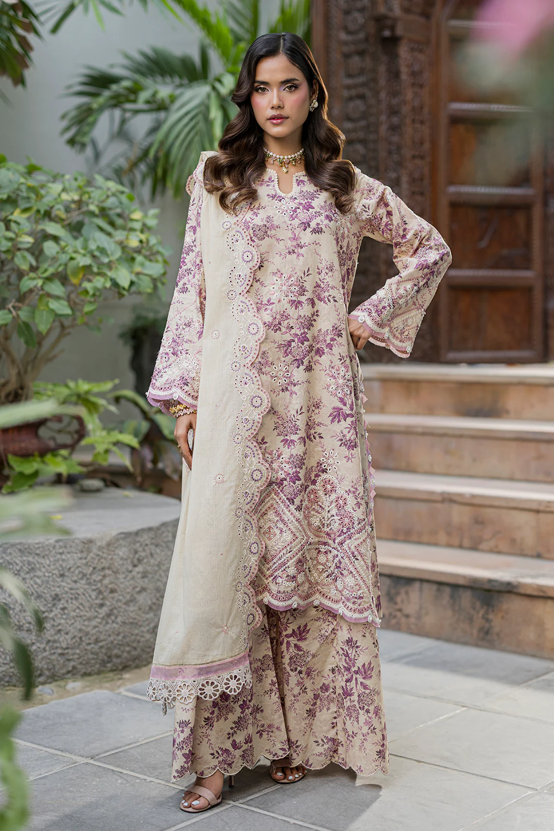Zellbury Chikankari unstitched cotton suit Zellbury Chikankari unstitched cotton suit