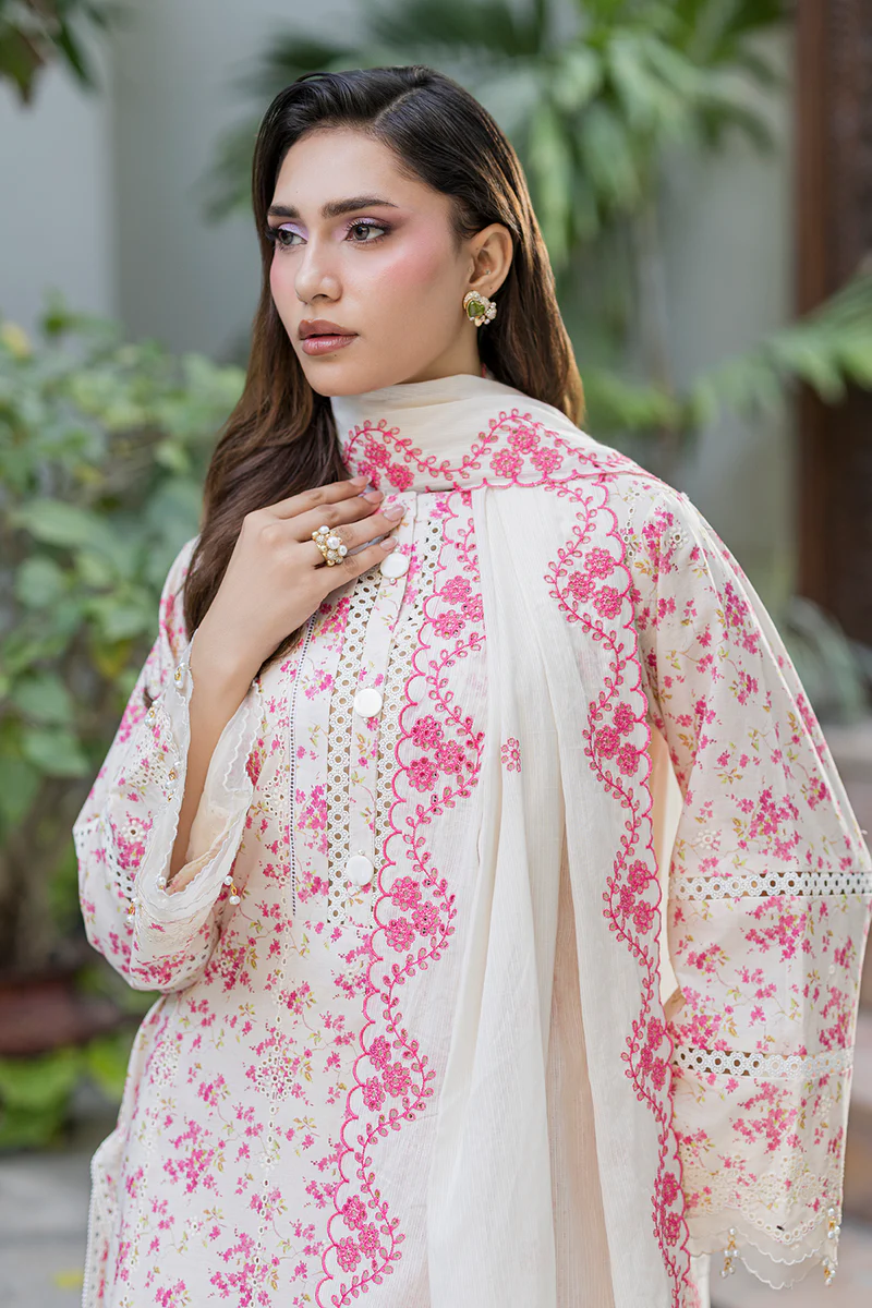 Zellbury Chikankari unstitched embroidered cotton suit Zellbury Chikankari unstitched embroidered cotton suit