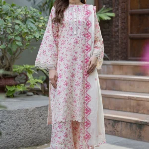 Zellbury Chikankari unstitched embroidered cotton suit