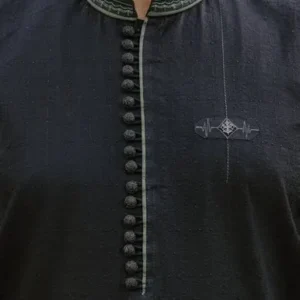 Premium black men's kurta shalwar