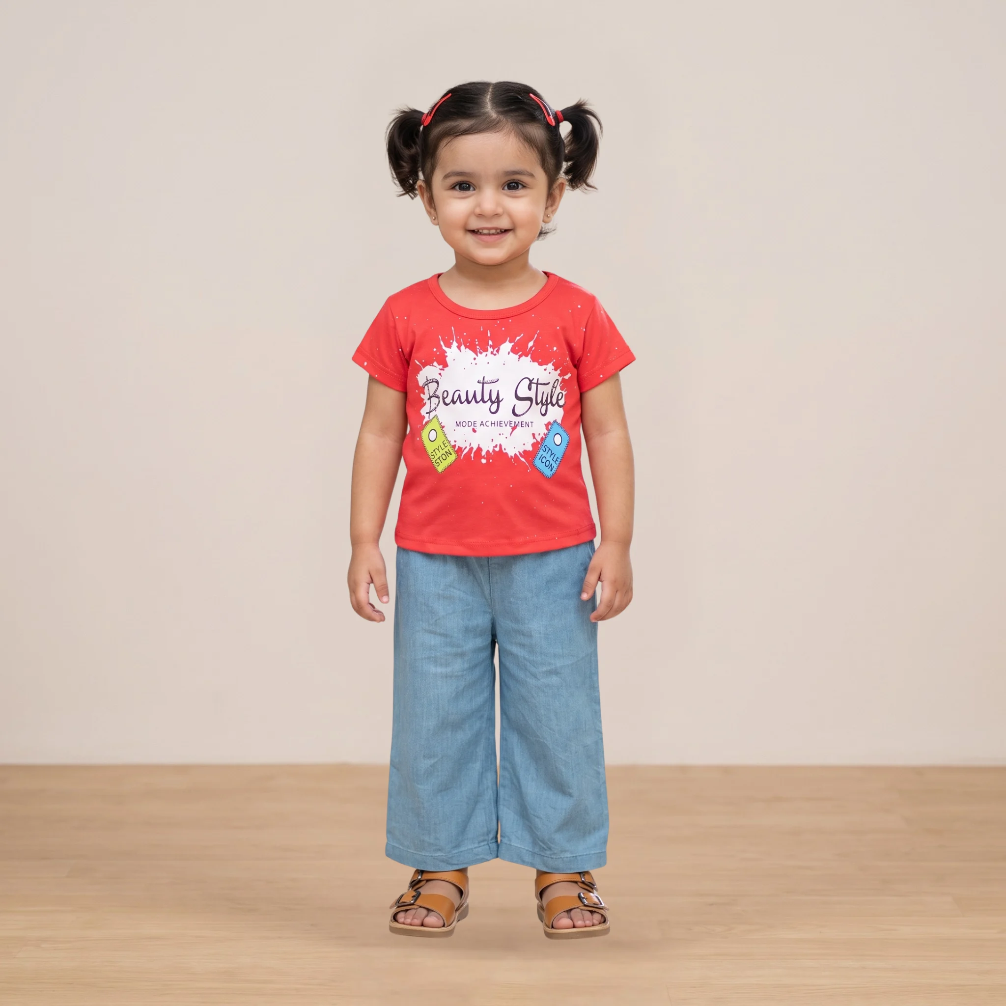 Kids red top and blue pants set Kids red top and blue pants set