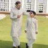 Embroidered off-white men's kurta shalwar Embroidered off-white men's kurta shalwar