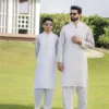 Embroidered off-white men's kurta shalwar Embroidered off-white men's kurta shalwar