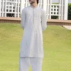 Embroidered off-white men's kurta shalwar Embroidered off-white men's kurta shalwar