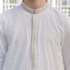 Embroidered off-white men's kurta shalwar Embroidered off-white men's kurta shalwar
