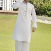 Embroidered off-white men's kurta shalwar Embroidered off-white men's kurta shalwar