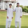 Embroidered off-white men's kurta shalwar Embroidered off-white men's kurta shalwar