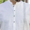 Embroidered off-white men's kurta shalwar Embroidered off-white men's kurta shalwar
