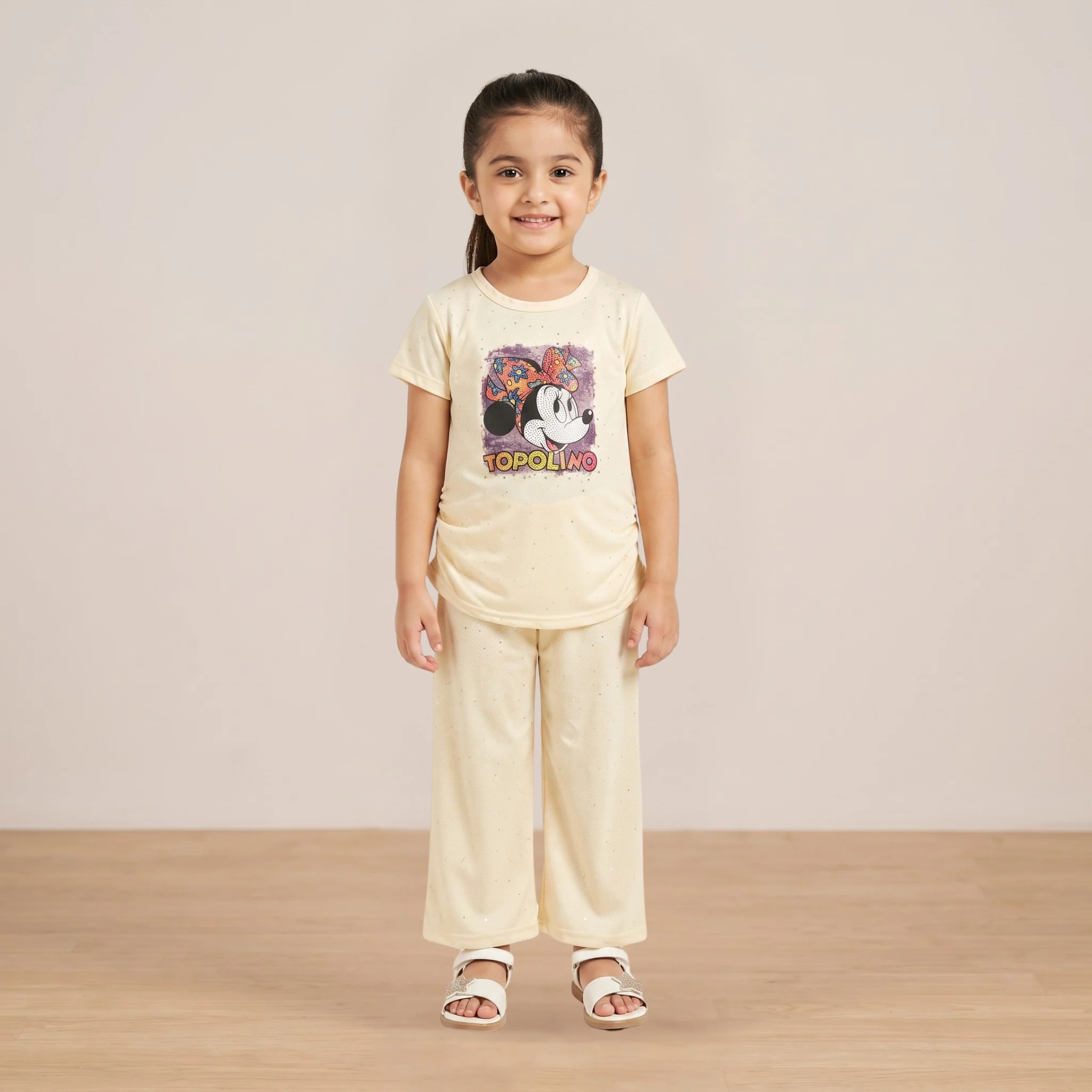 Girls Yellow Minnie Graphic Set Girls Yellow Minnie Graphic Set