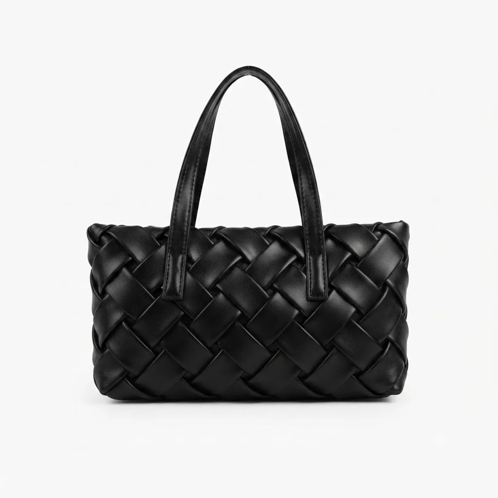 Black woven tote bag Black woven tote bag