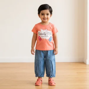 Girls graphic top and jeans set