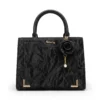 Black textured handbag Black textured handbag