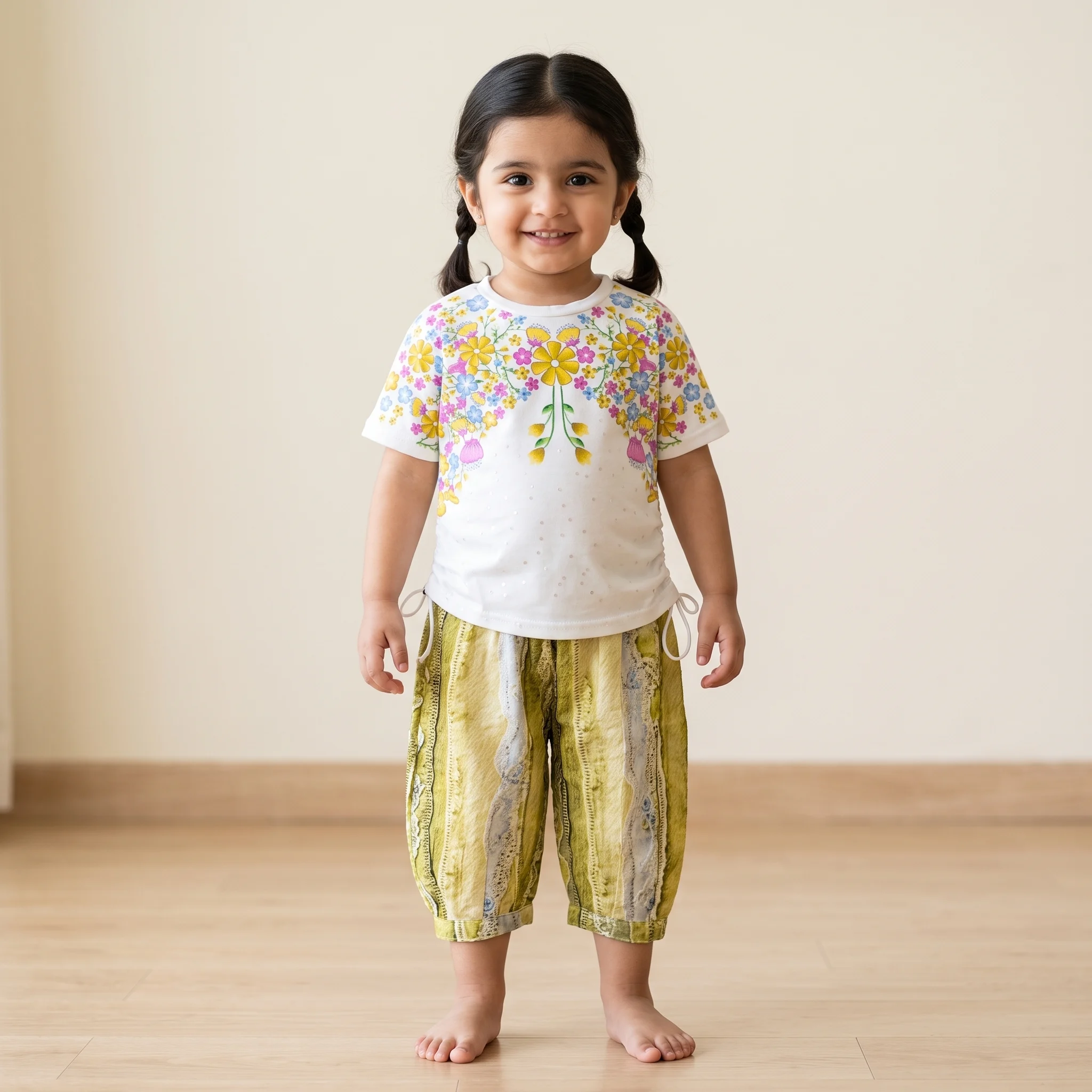 Girls floral top and pants set Girls floral top and pants set
