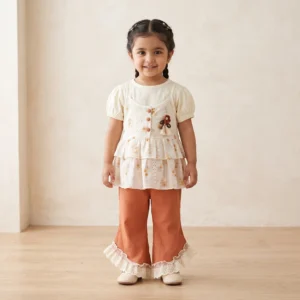 Girls floral ruffle set
