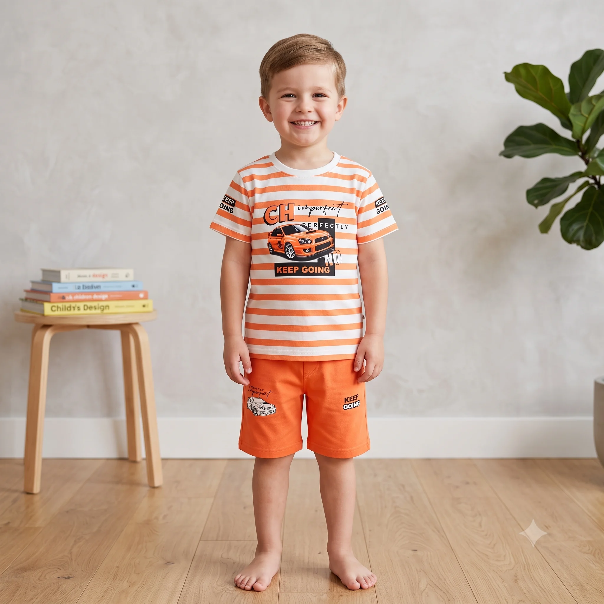 Kids striped graphic outfit Kids striped graphic outfit