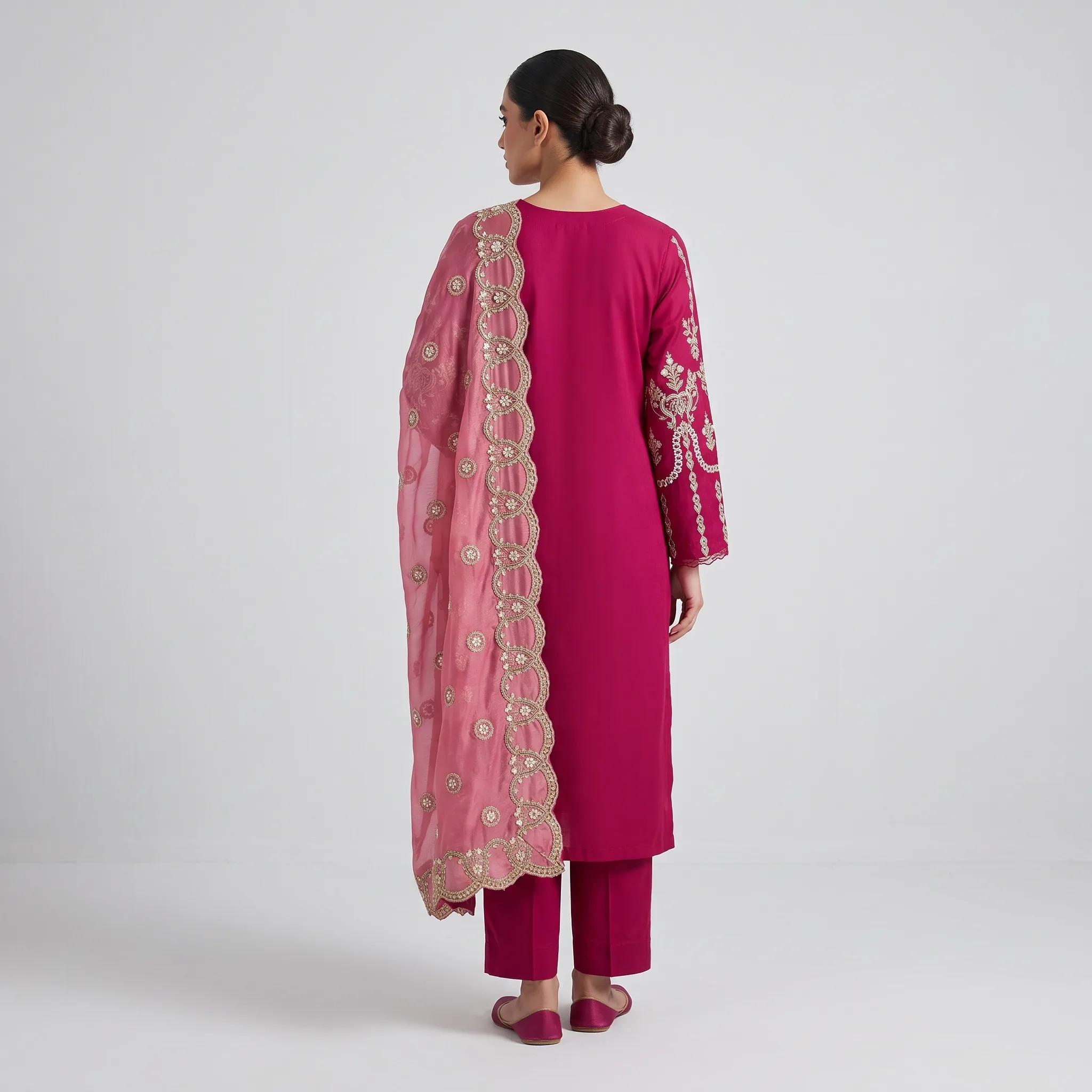 3-Piece Magenta Embroidered Suit 3-Piece Magenta Embroidered Suit