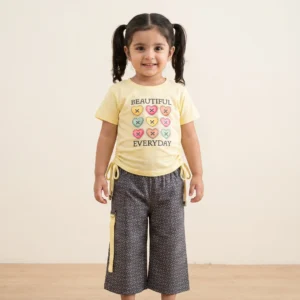Girls yellow top and pants set