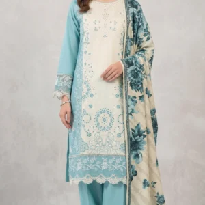 Blue Embroidered Lawn Suit