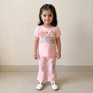 kids pink preschool outfit set