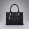 Black textured handbag Black textured handbag