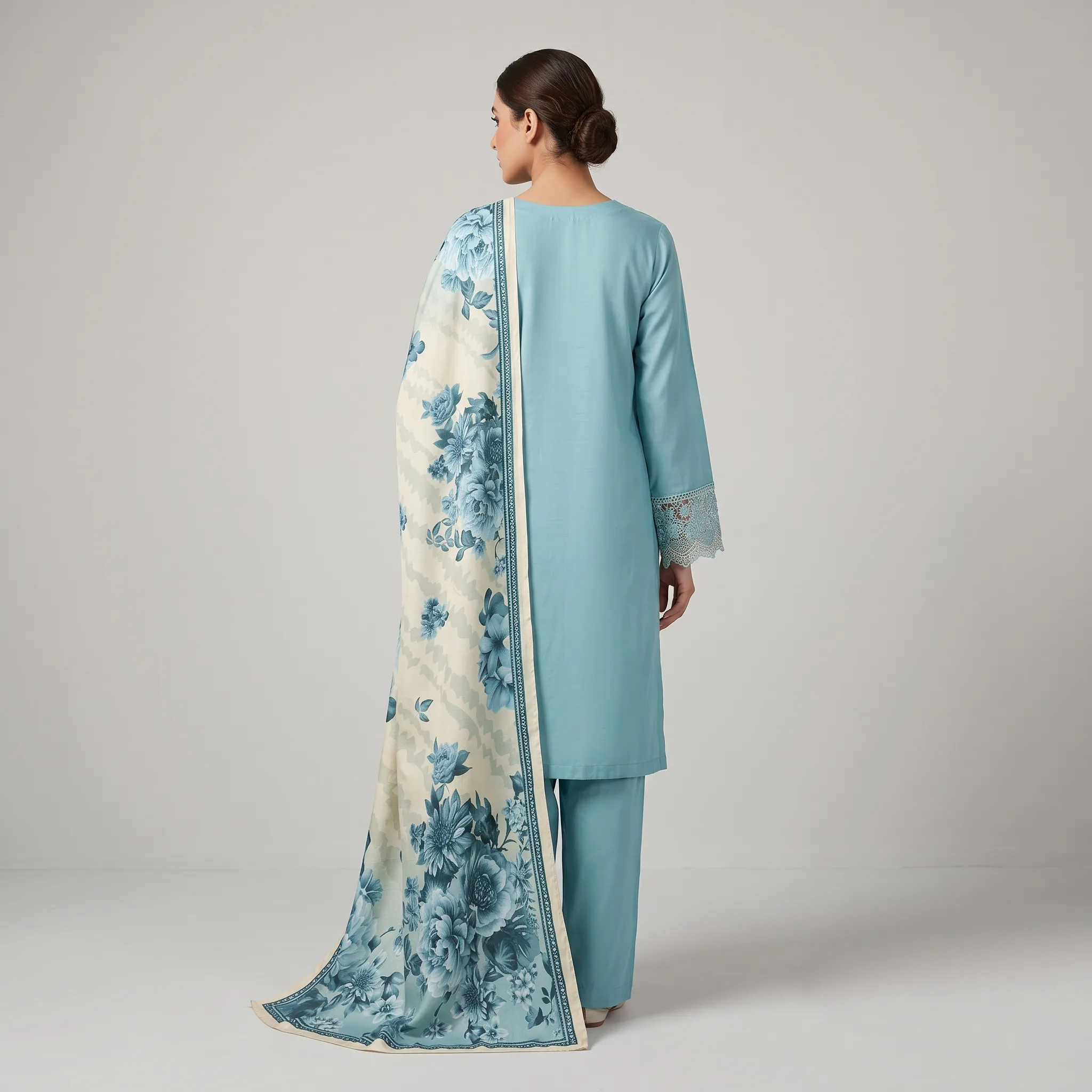 Blue Embroidered Lawn Suit Blue Embroidered Lawn Suit