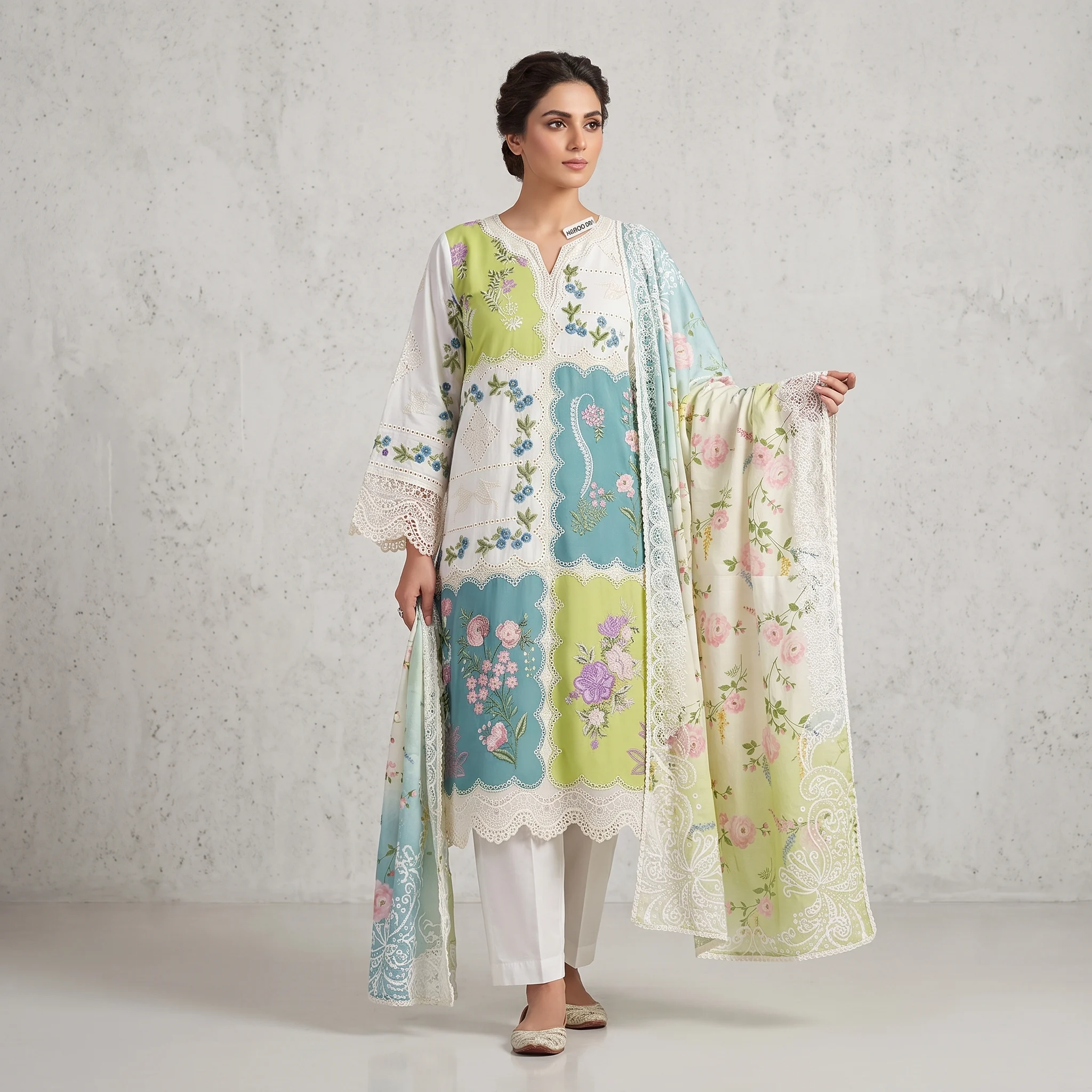 White Embroidered Lawn Suit White Embroidered Lawn Suit