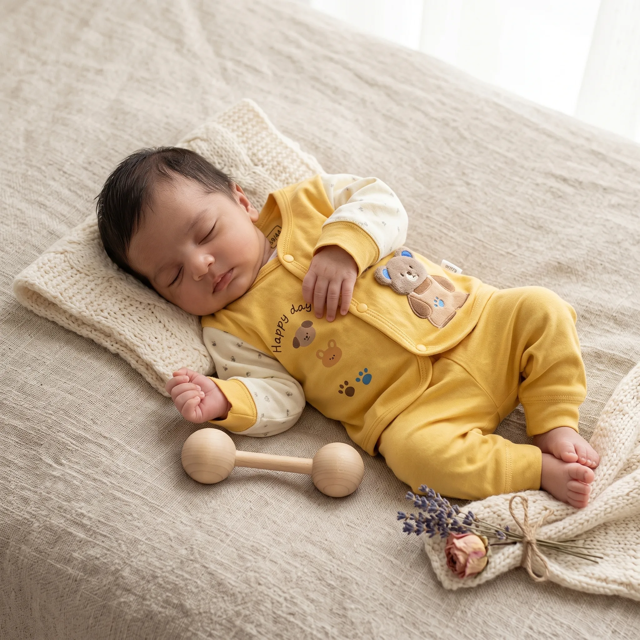 Cute Yellow Newborn Baby Dress