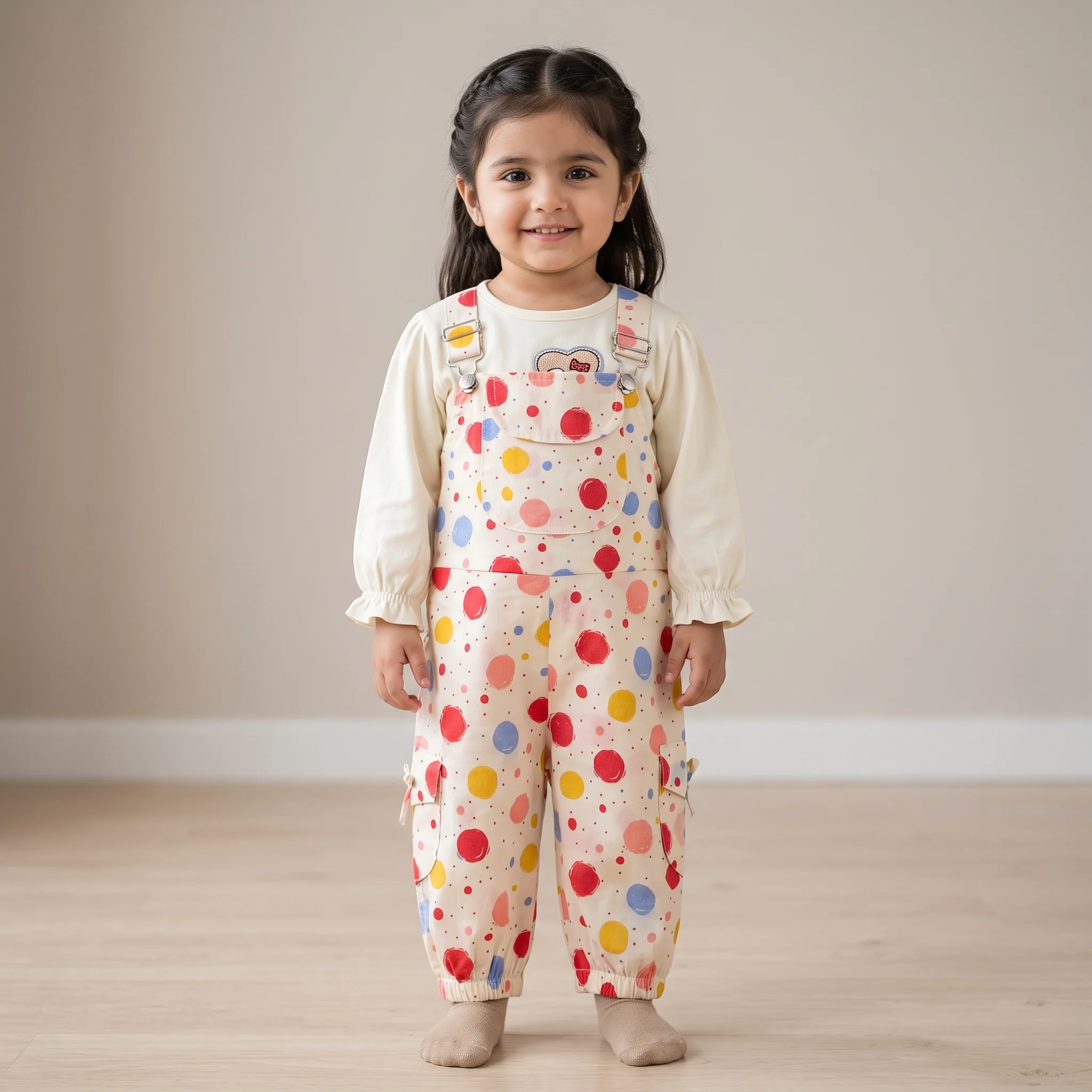 Girls Polka Dot Overalls Set Girls Polka Dot Overalls Set
