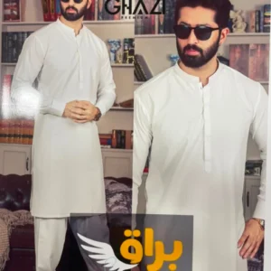 Men's premium off-white kurta shalwar