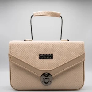 Beige textured handbag