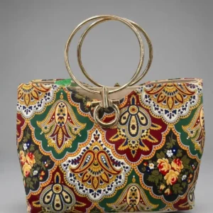 aisley print handbag
