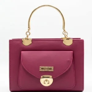 Magenta top-handle bag