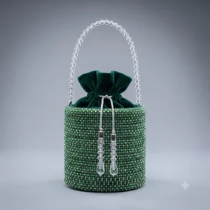 Crystal Embellished Bucket Bag