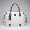 Elegant White & Brown Two-Tone Tote Bag Elegant White & Brown Two-Tone Tote Bag