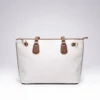Elegant White & Brown Two-Tone Tote Bag Elegant White & Brown Two-Tone Tote Bag