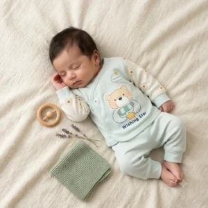 Light Blue Bear Newborn Baby Dress