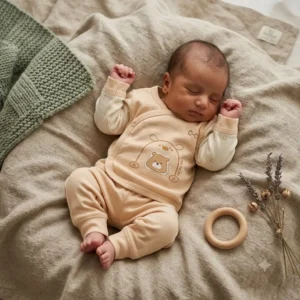 Beige Bear Newborn Baby Dress