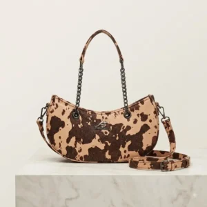 Trendy Cow Print Shoulder Bag