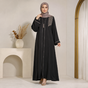 Elegant Black Striped Abaya