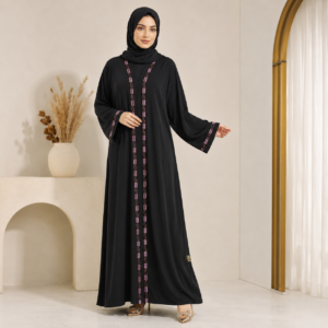 Elegant Black Beaded Abaya