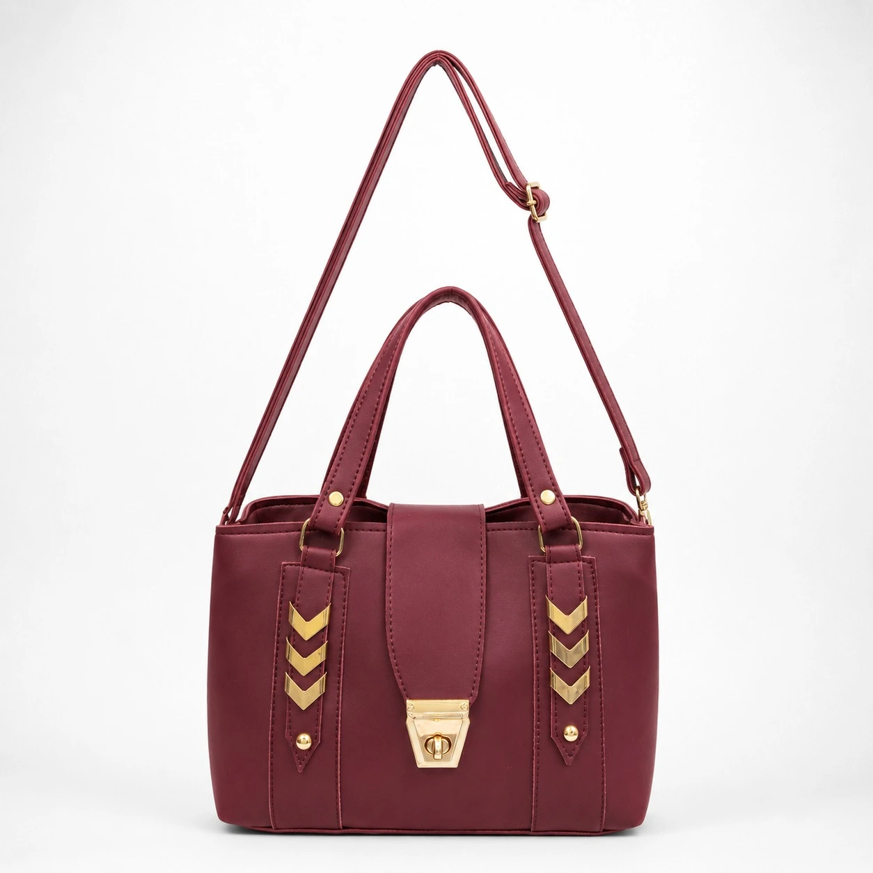 Maroon casual handbag