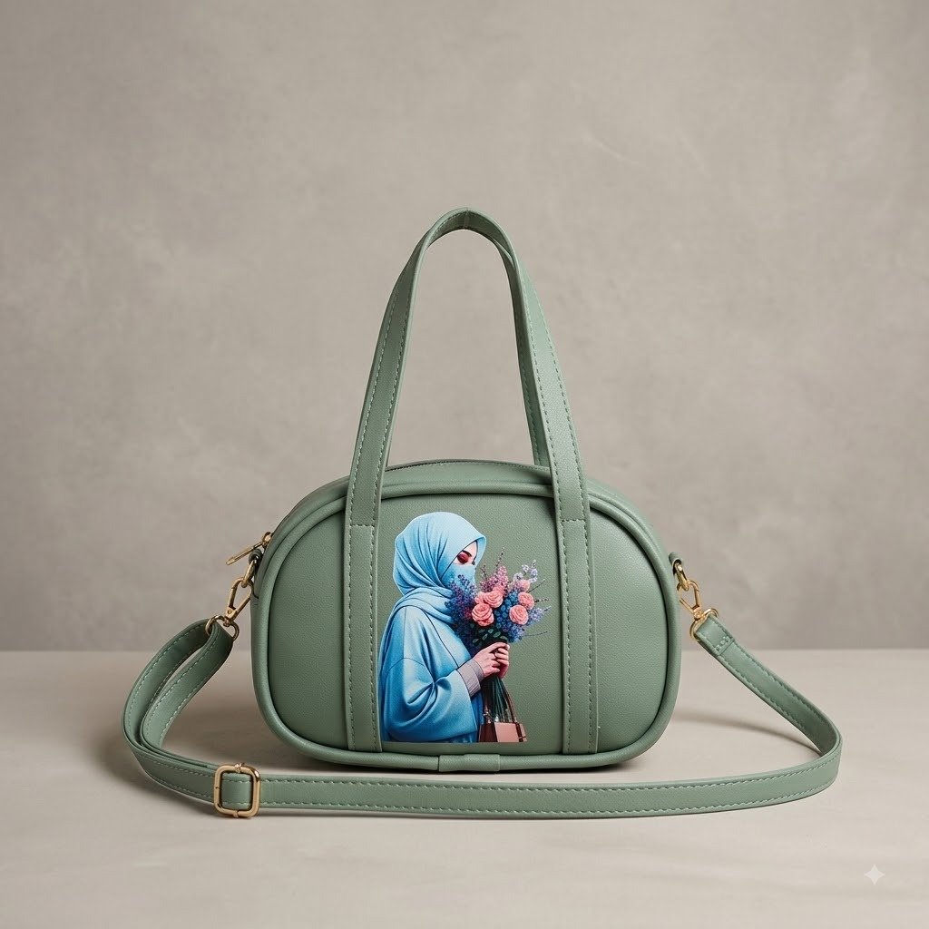 Mint Green Hijab Art Crossbody