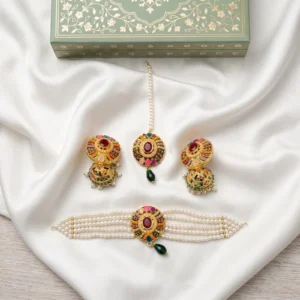 Round Meenakari Pearl Choker Set