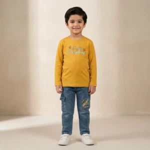 Boys yellow graphic outfit