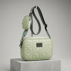 Mint Green Quilted Crossbody Bag