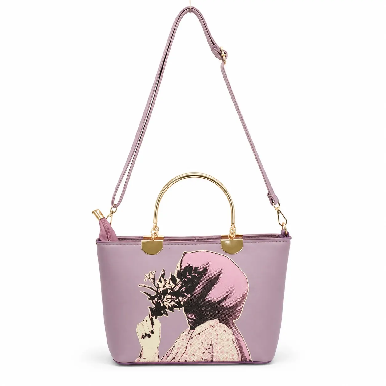 Purple Hijab Art Handbag Purple Hijab Art Handbag