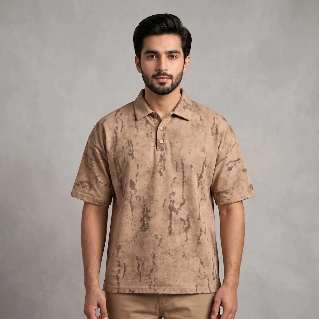 Men's abstract polo shirt