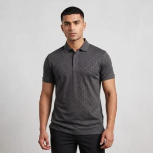 Men's Dark Grey Monogram Polo